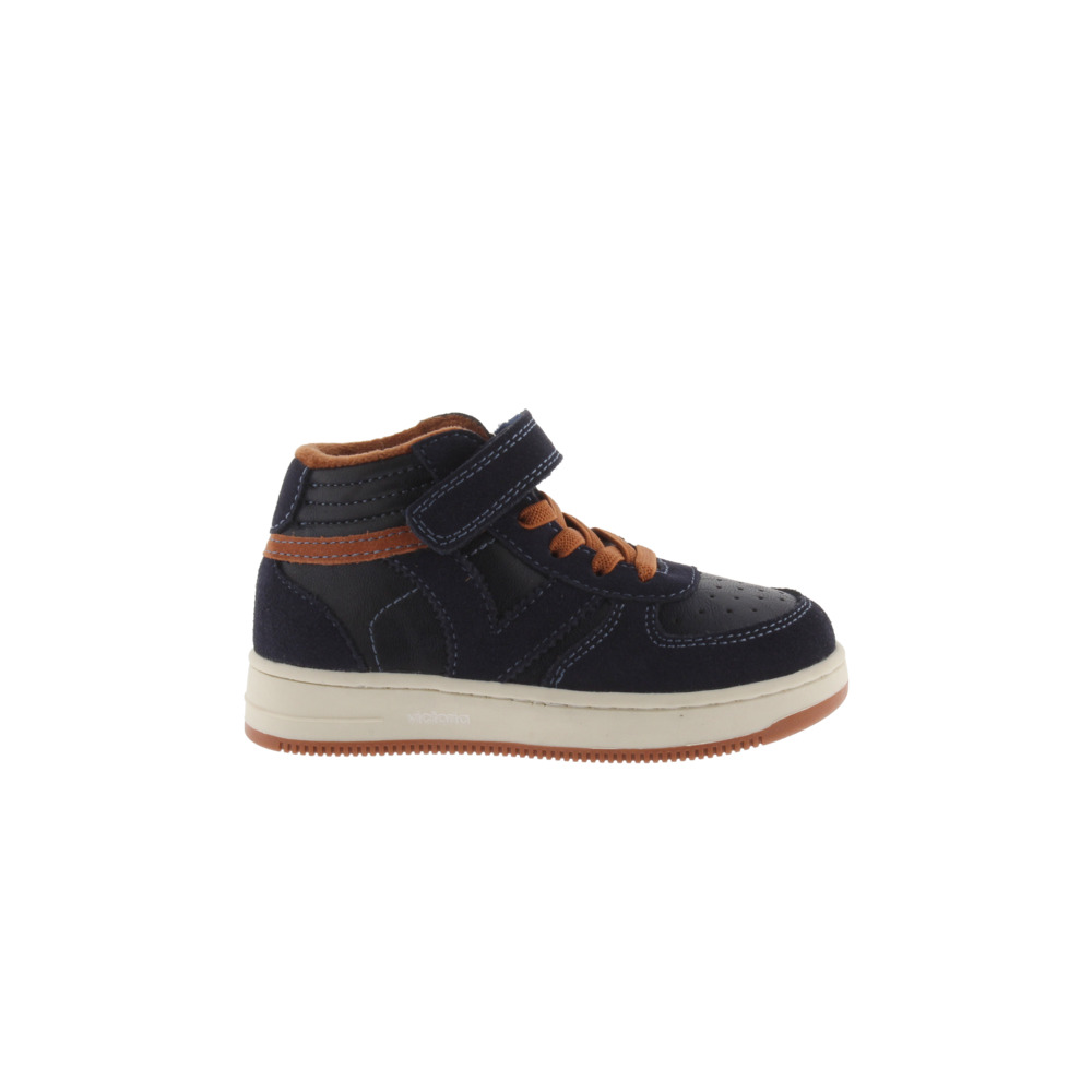 Victoria Tiempo Zapatillas abotinadas de efecto piel con piezas de serraje y tira adherente 1124133