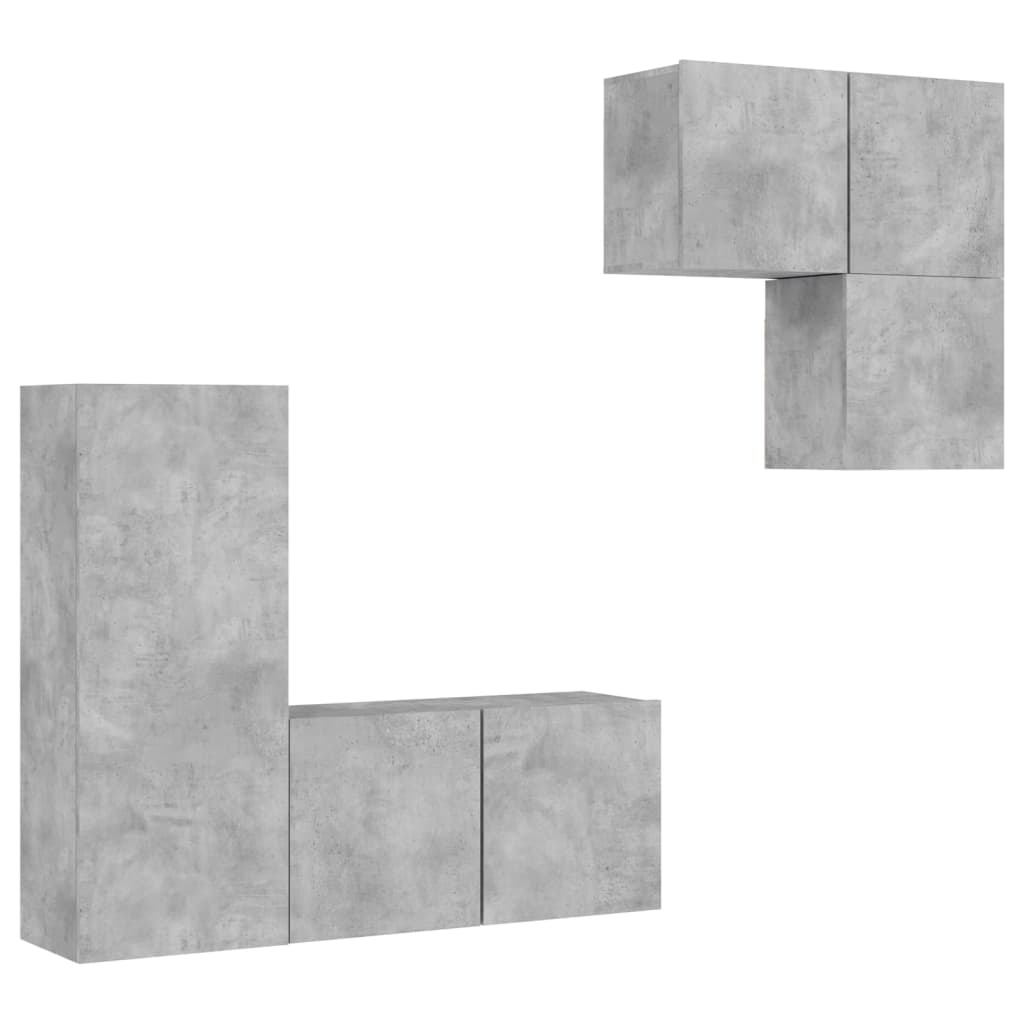 Vidaxl Muebles TV Pared 4 Piezas Madera Ingeniería