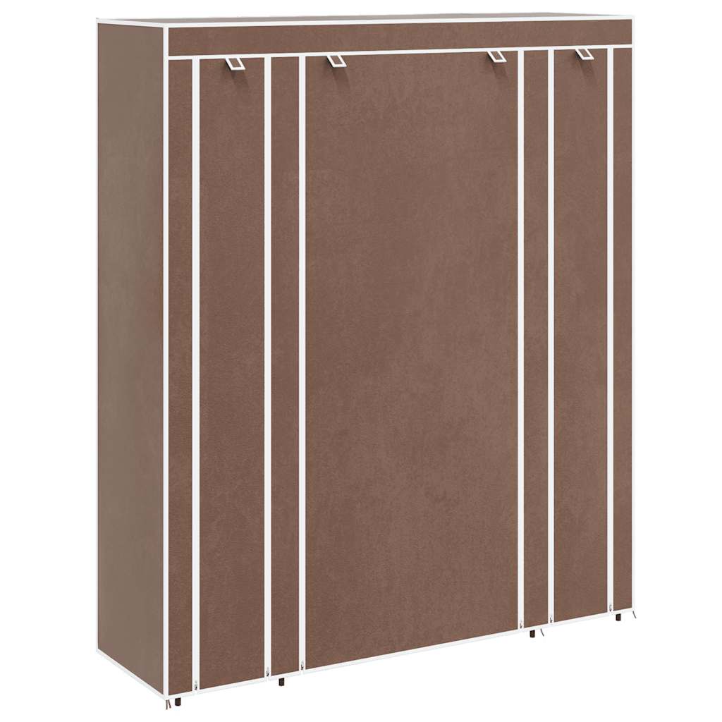 vidaXL Armario de tela compartimentos y varillas marrón 45x150x176cm