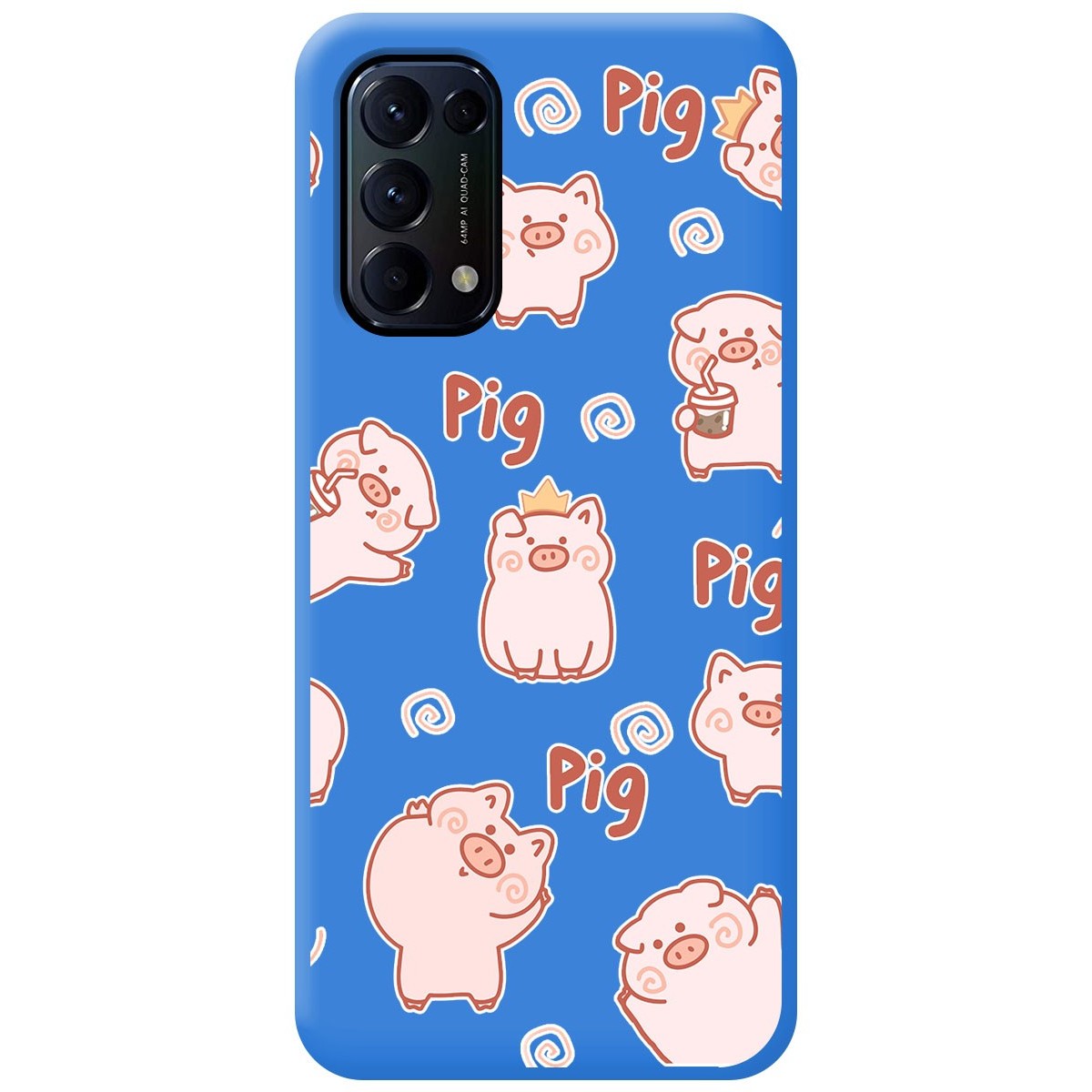 Tumundosmartphone Funda Silicona Líquida Azul para Oppo Find X3 Lite 5G diseño Cerdos Dibujos