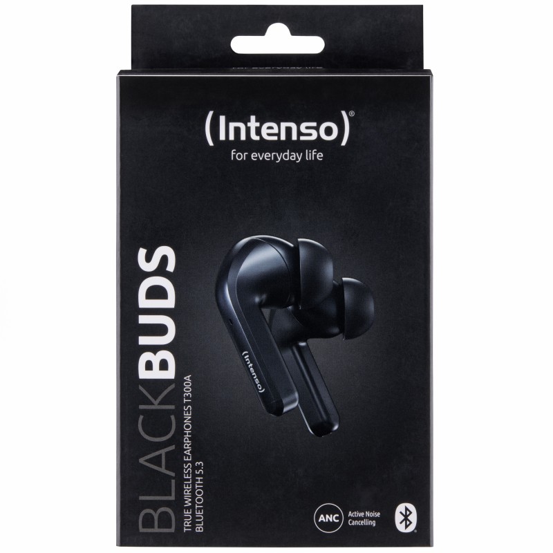 Intenso - Black Buds T300A Auriculares True Wireless Stereo (TWS) Dentro de oído Llamadas/Música/Deporte/Uso diario USB Tipo C B 3720300