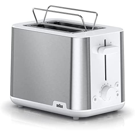 Braun Blanco Tostadora Purshine De Ranuras - 8 Niveles De Tostado - Funciones De Recalentado Y Descongelación - Bandeja Recogemigas - 900W - Talla 2