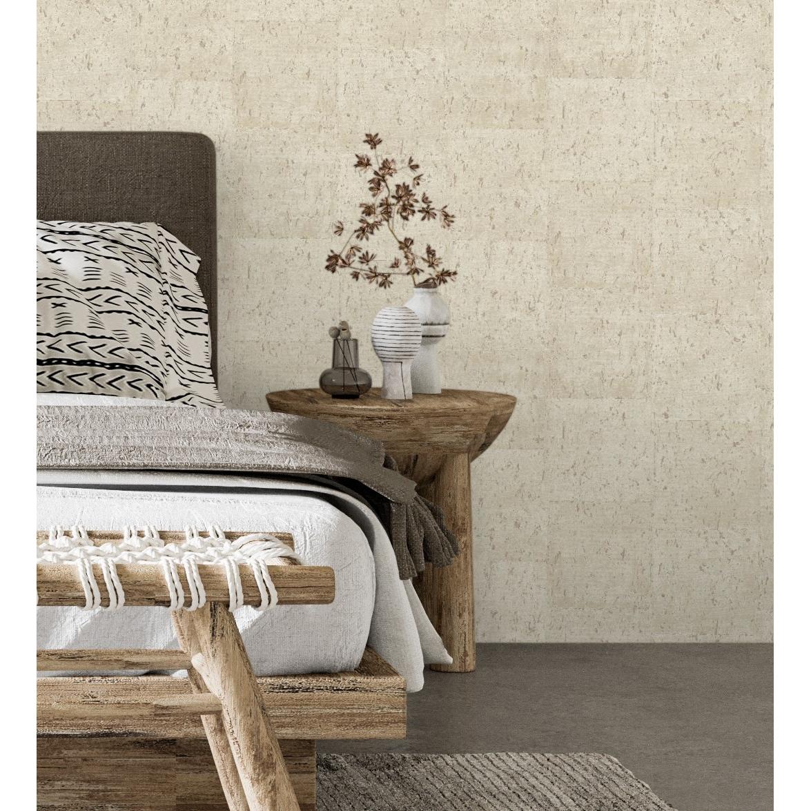 Papel pintado vinílico ecológico lavable minitablas de corcho textura en relieve - Padova 679362 de GAULAN - Rollo de 10 m x 0,53 m