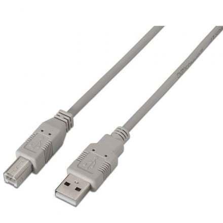 Cable USB 2.0 Impresora Aisens A101-0002/ USB Tipo-B Macho - USB Macho/ Hasta 2.5W/ 60Mbps/ 1.8m/ Be
