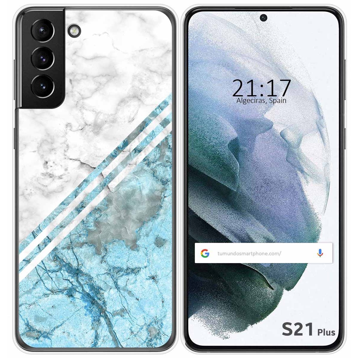 Tumundosmartphone Funda Gel Tpu para Samsung Galaxy S21+ Plus 5G diseño Mármol 02 Dibujos