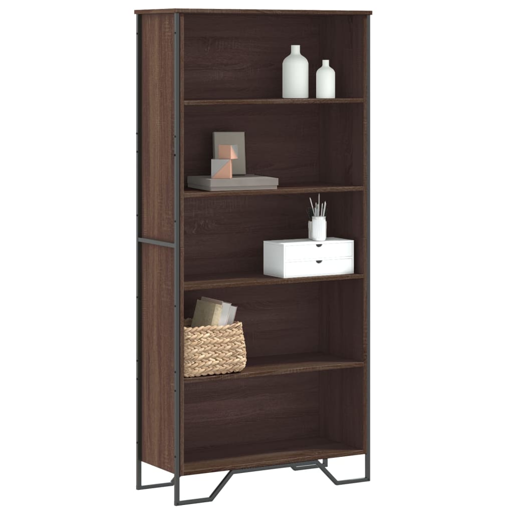 vidaXL Estantería madera ingeniería color 80x31x169 cm en color Roble ahumado/Marrón roble/Roble Sonoma y más | almacenamiento funcional diseño moderno para baño dormitorio sala