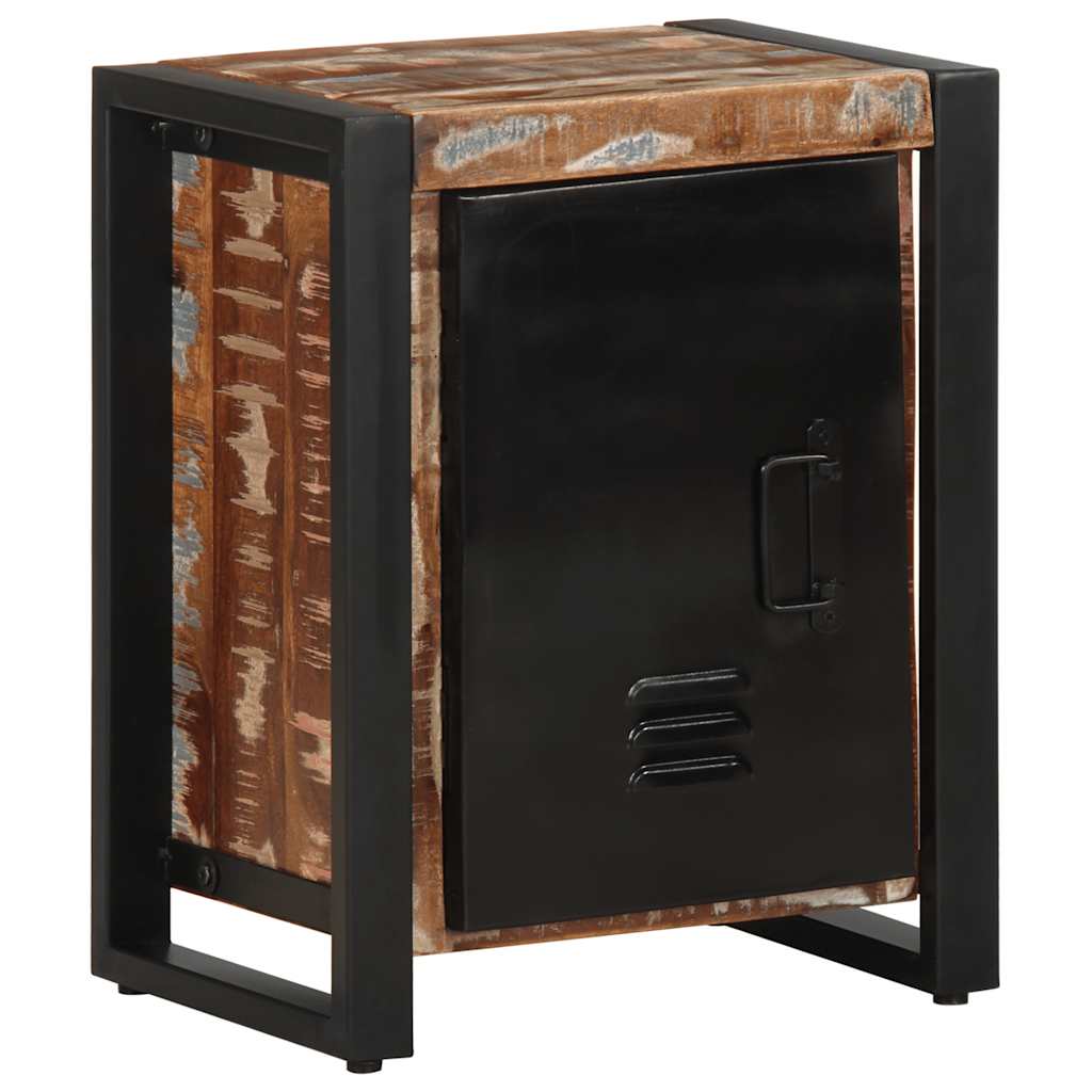 vidaXL Mesilla de noche 40x30x51 cm madera maciza reciclada en color Multicolor/Natural | cómodas modernas ergonómicas para comedor cocina salón hogar
