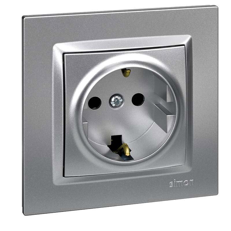Simon enchufe schuco aluminio serie 10 f1090443026