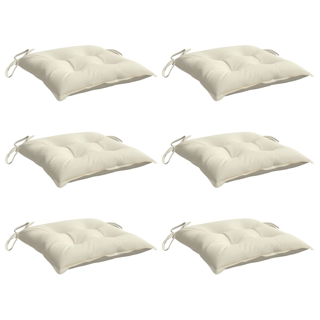 vidaXL Cojines sillas de jardín 6 uds tela Oxford crema 50x50x7 cm