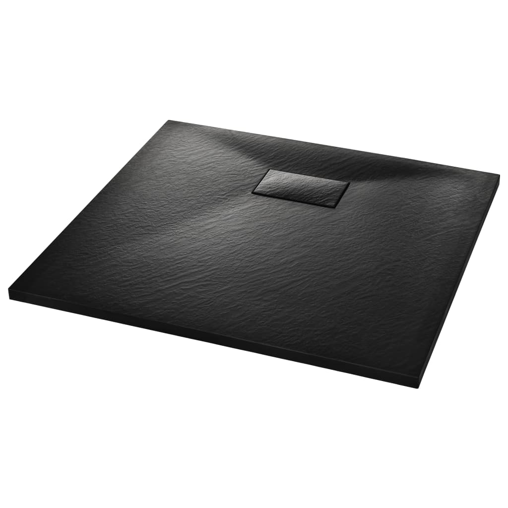 vidaXL Plato Ducha Resina Pizarra Extraplano Antideslizante 90x80 cm Color Blanco,  Marrón,  Negro y mas