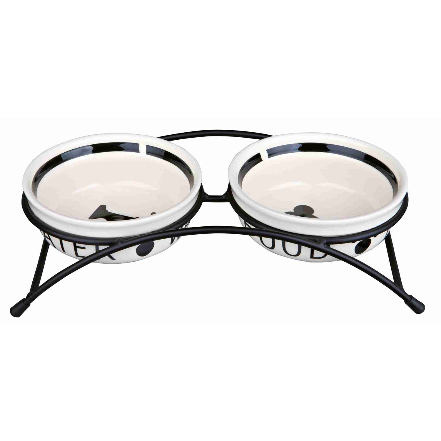 Trixie Set Comederos Cerámicos con Soporte Metálico Antideslizante