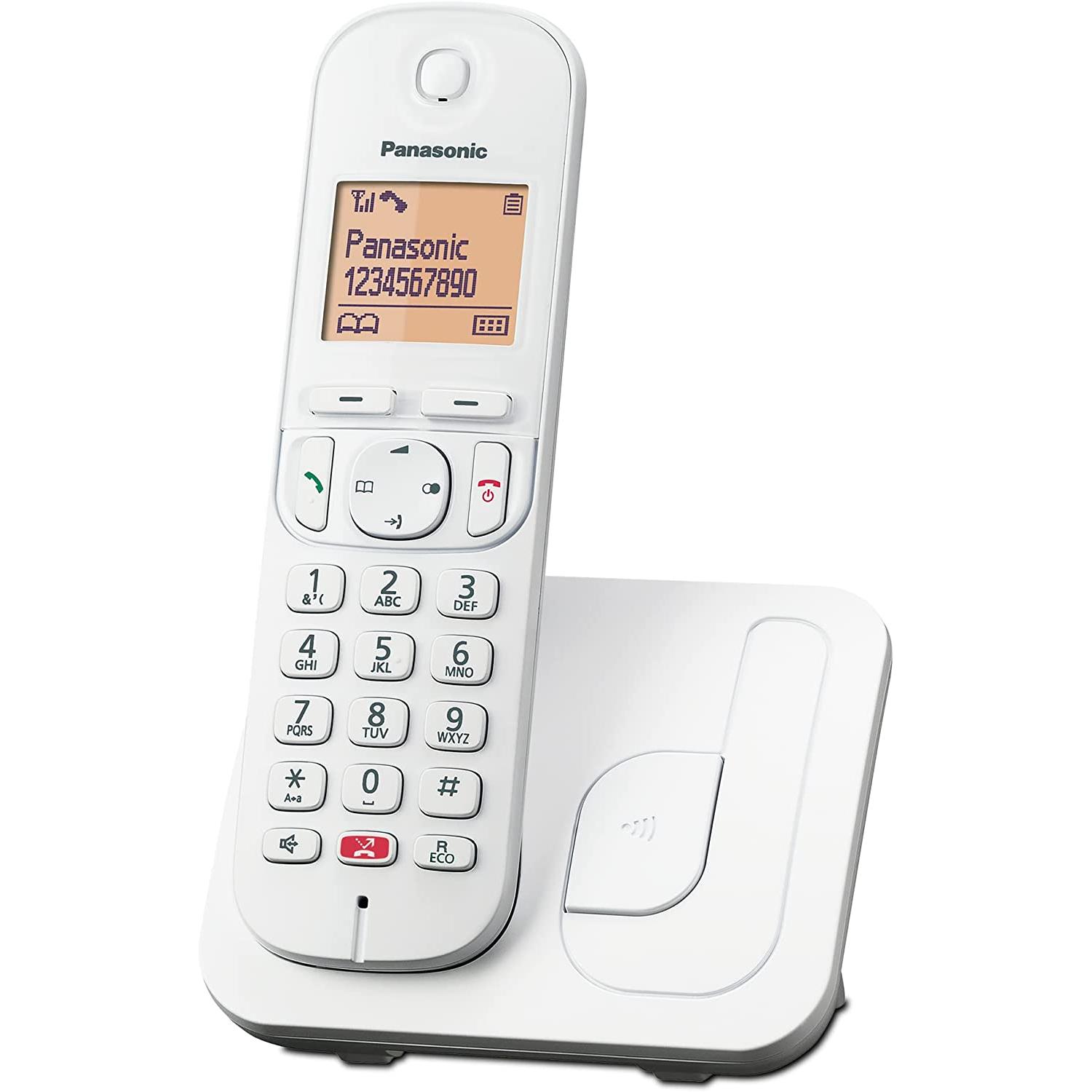 Panasonic KX-TGC250 Teléfono Inalámbrico Digital para Personas Mayores con Bloqueo De Llamadas No Deseadas, Pantalla Fácil De Leer, Altavoz Manos Libres, Reloj Despertador
