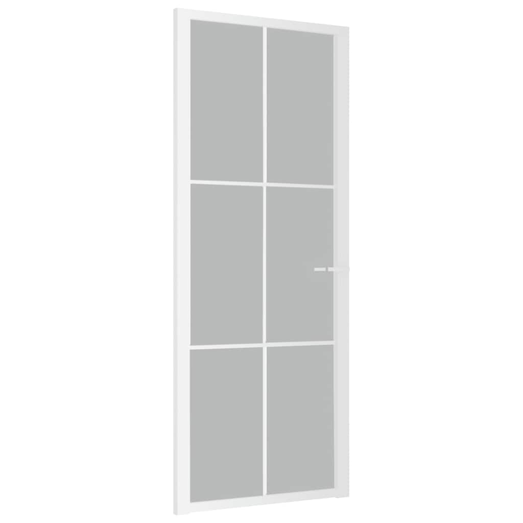 vidaXL Puerta interior de vidrio y aluminio blanco mate 83x201,5 cm