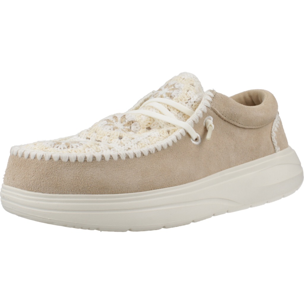 Zapatos Casual Mujer Marca Hey Dude Modelo Wendy Comf Suede Crochet