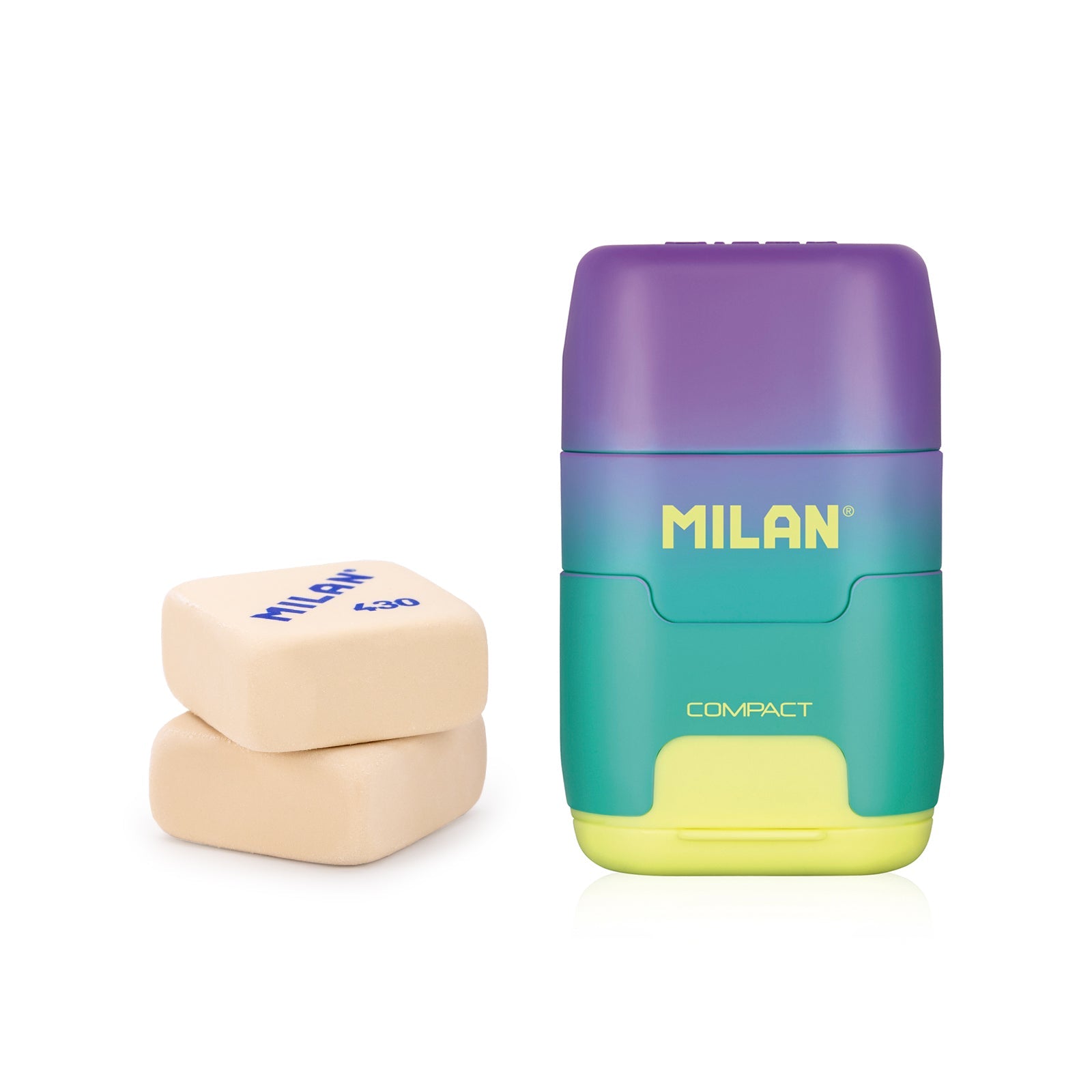 MILAN Sunset - Pack Afilaborras Compact con 2 Gomas de Recambio Incluidas. Verde