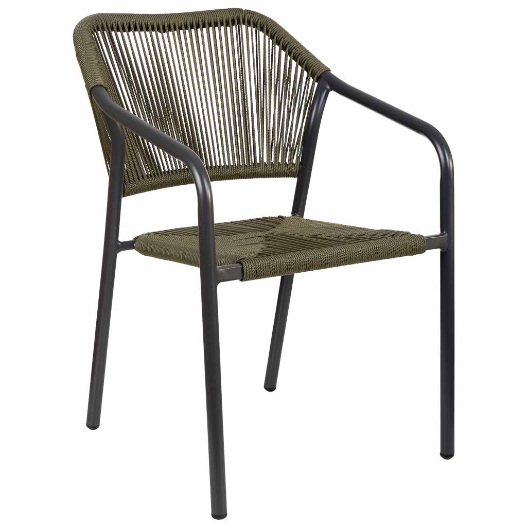 Wonderlust Deco - Silla de ratan sintético verde 56x60x80 Verde 56x60x80h cm