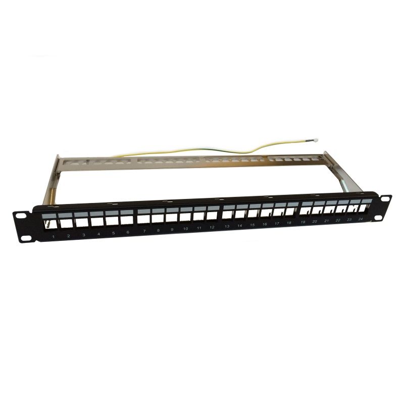 WP - Panel Modular de 24 Puertos STP Cat5e/6 con Gestor de Cables para Cableado Estructurado en Entornos Profesionales, Blindado y Resistente a Interferencias, Modelo AR20535252