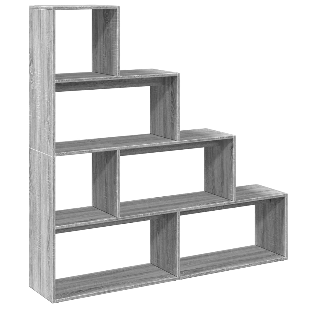 vidaXL Librería divisora 4 niveles madera gris Sonoma 143,5x29x143,5cm