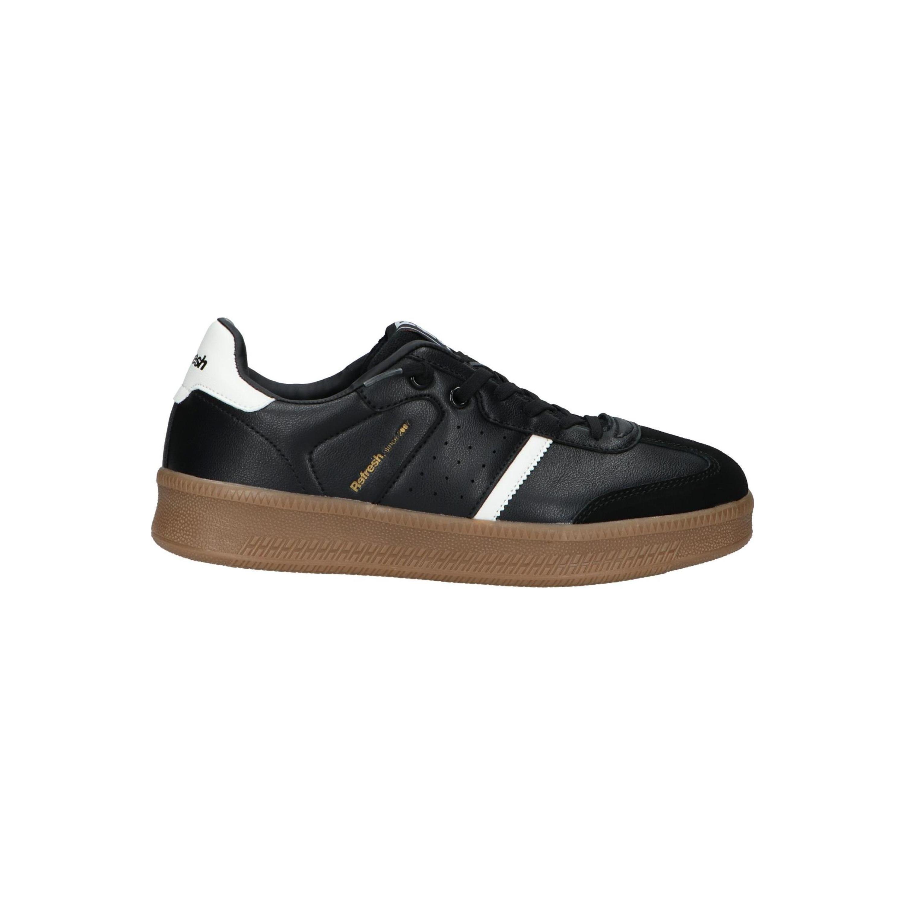 Refresh Men's Casual Sneakers in Black, made of synthetic leather with a textile lining, adjustable lace closure, and rubber sole, ideal for autumn-winter; comfortable anti-slip men's sneakers for versatile wear.