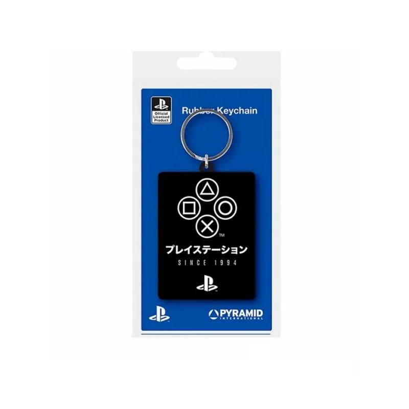 PYRAMID - Llavero Playstation (Since 1994) - Color blanco y negro - Material caucho de calidad - Regalo original para fans, amigos y familiares