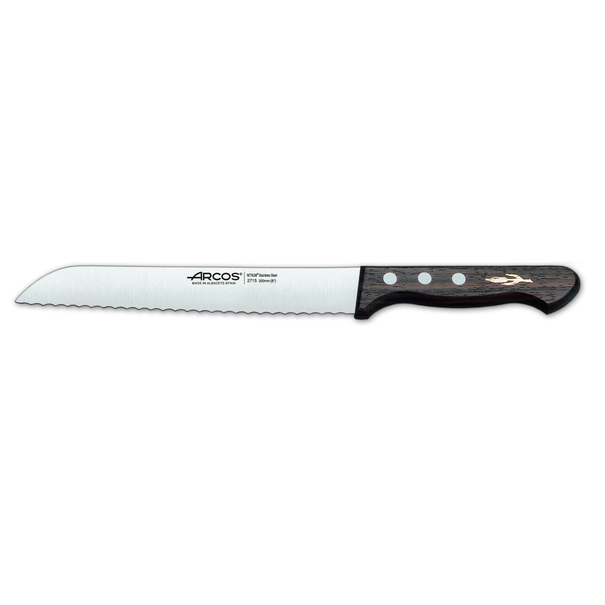 Cuchillo Panero Arcos Palisandro 271500 de Acero Inoxidable Nitrum y Mango de Madera de Palisandro con Hoja de 20 Cm y Funda