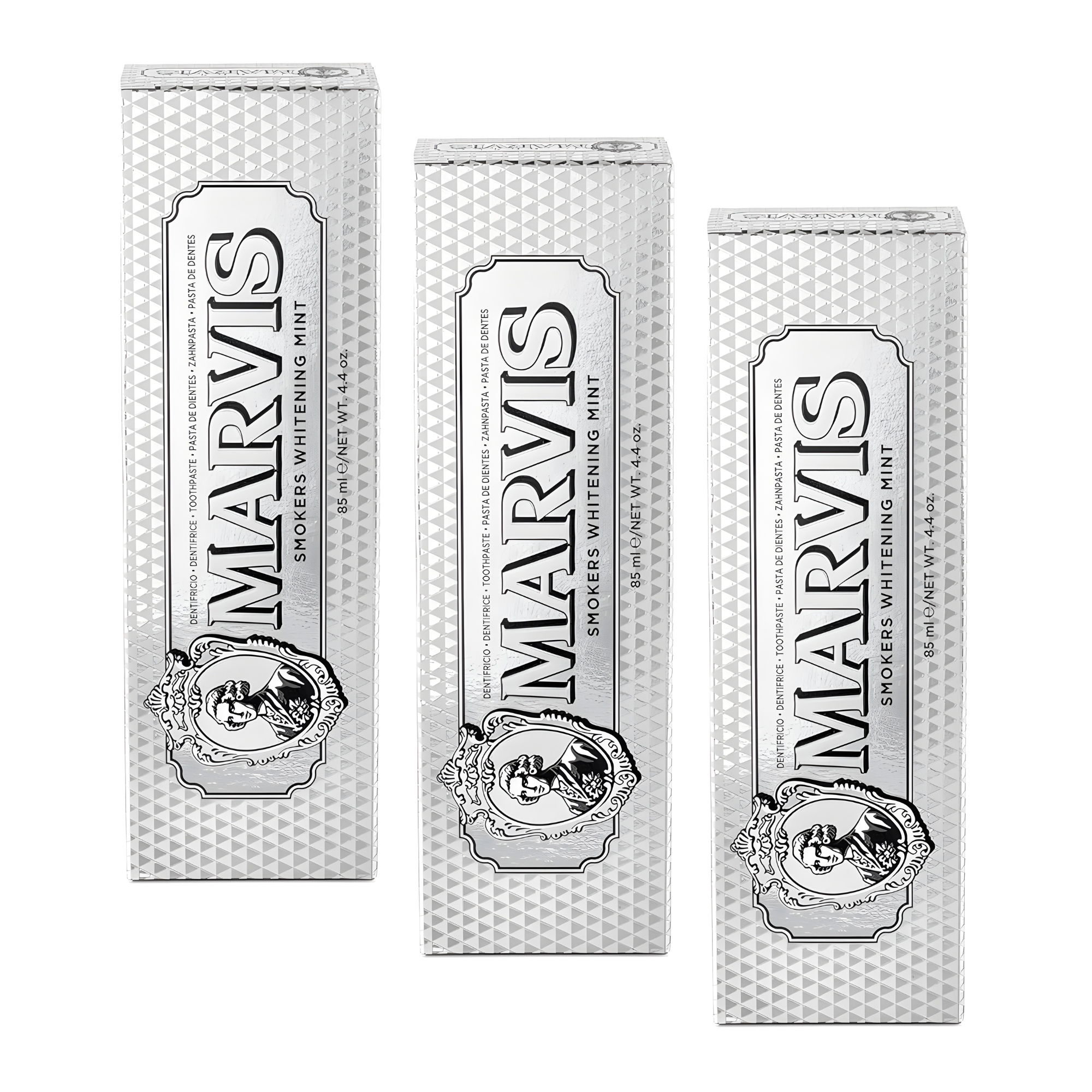Marvis - Pasta de dientes Smokers Whitening Mint 85 ml para blanqueamiento dental efectivo contra manchas de tabaco y café, con flúor y xilitol para protección anticaries y fórmula vegana sin conservantes