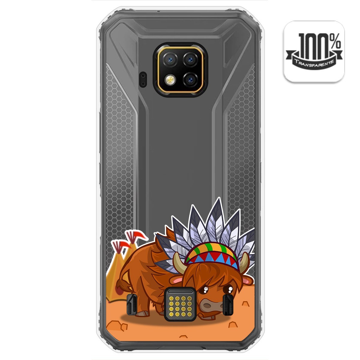 Tumundosmartphone Funda Gel Transparente para Doogee S95 Pro diseño Bufalo Dibujos
