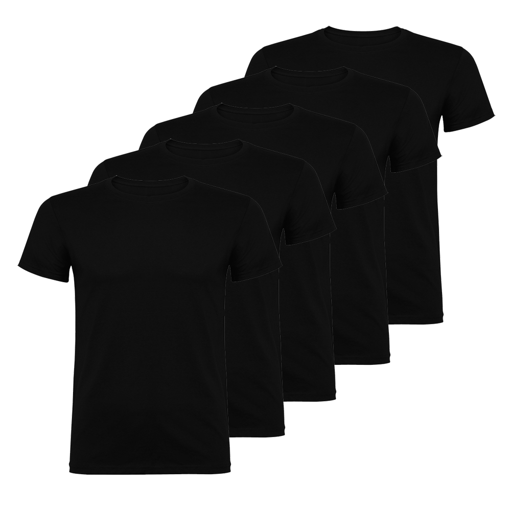 Pack 5 Camisetas Unisex Calidad 155 Gramos Manga Corta Cuello Redondo