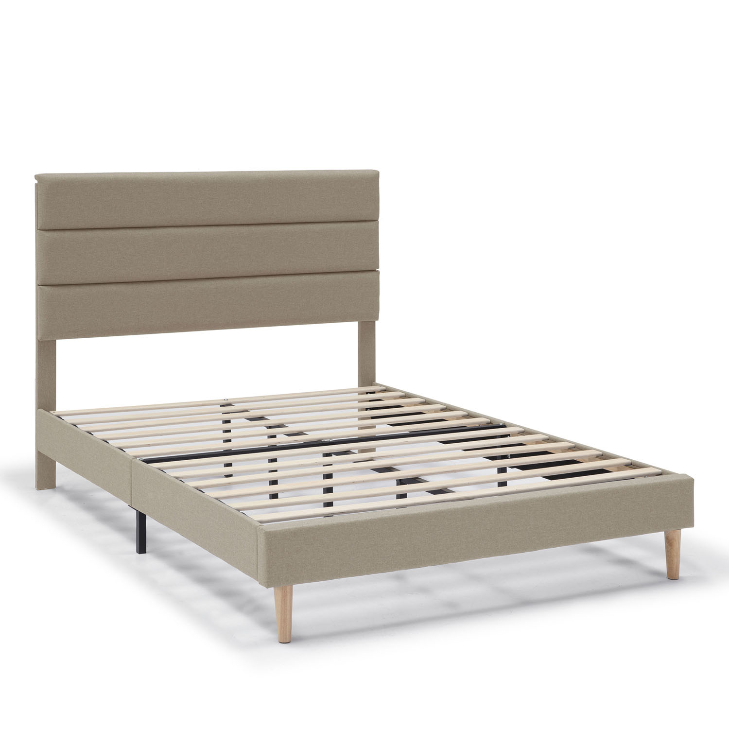 Estructura de Cama tapizada Aroma de 30 cm, 90x190 cm, color Beige VS Venta-Stock