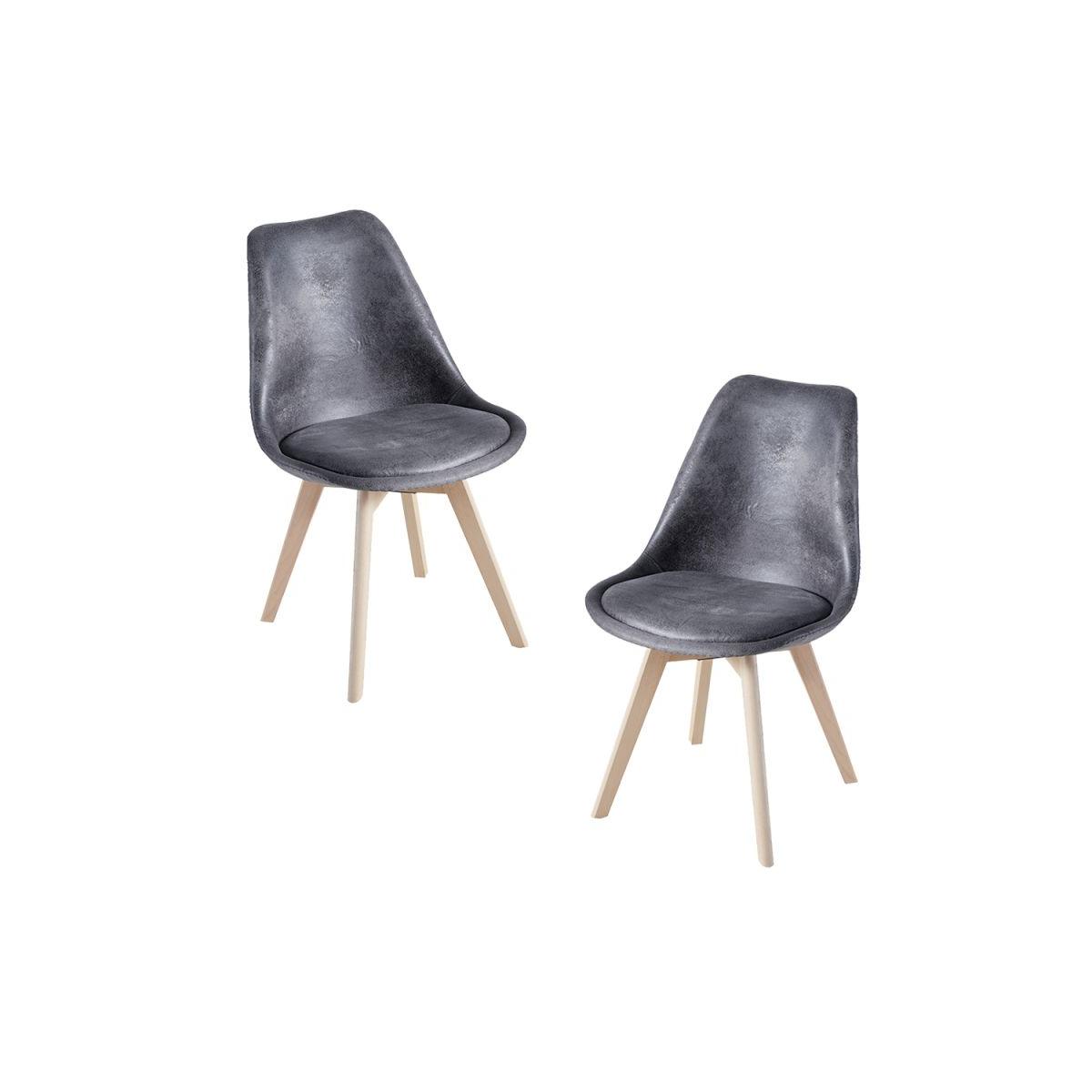 Regalos Miguel - Packs Sillas Comedor - Pack 2 Sillas Synk Vintage - Gris oscuro