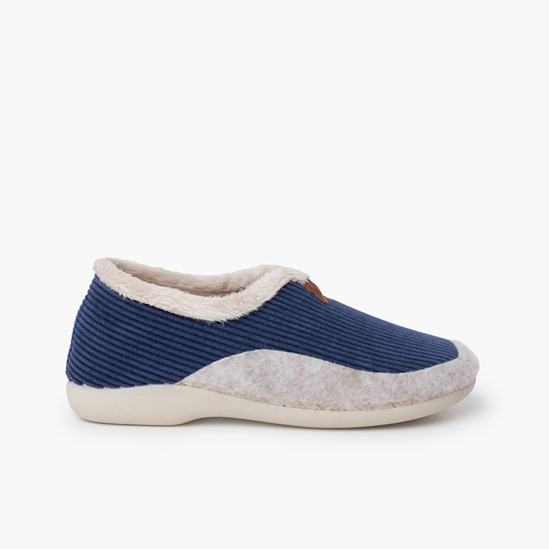 Pisamonas Zapatillas casa pana forro pelito