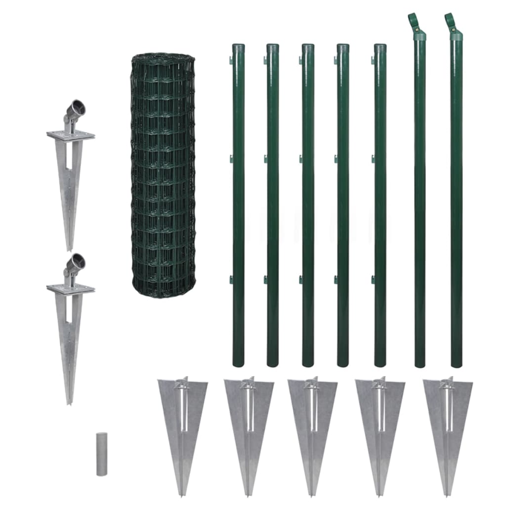 Vidaxl Euro Valla de Acero Verde 1m X 10m