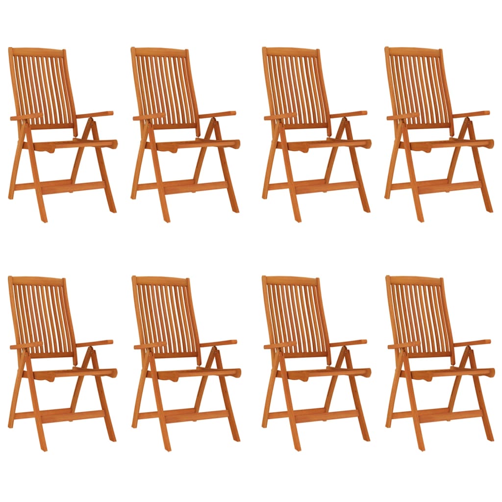 vidaXL Sillas de jardín plegables madera maciza de eucalipto