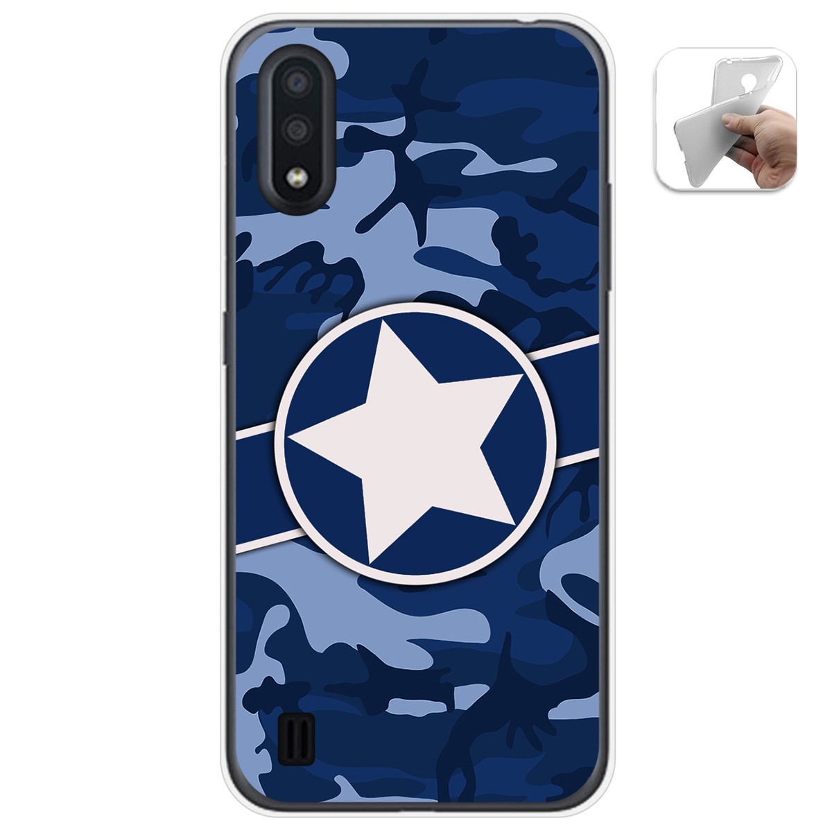 Tumundosmartphone Funda Gel Tpu para Samsung Galaxy A01 diseño Camuflaje 03 Dibujos
