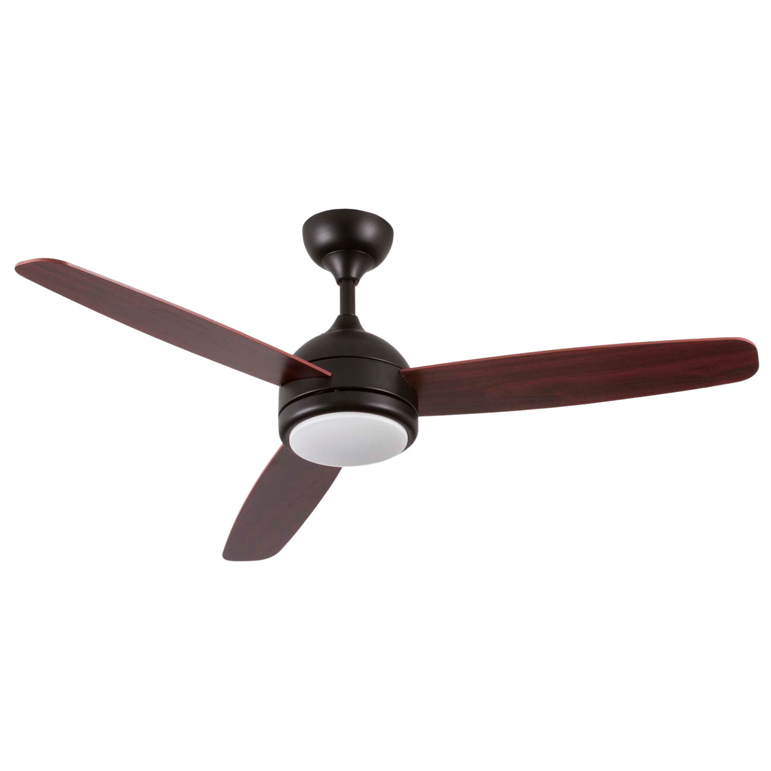 THINIA HOME - Ventilador de Techo con Luz LED Vermont, 6 Velocidades, 56W, Ø122 cm, 3 Aspas Madera, Mando a Distancia y Temporizador, Función Verano/Invierno, Silencioso, Consumo Eficiente, Negro