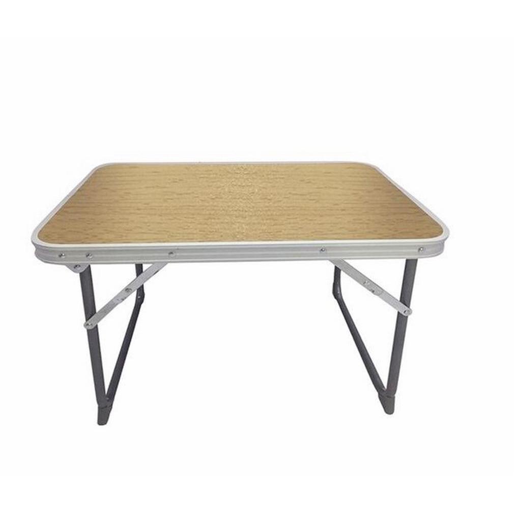 Gerimport Mesa Camping Hierro Marrón 60x40x40cm Portátil Resistente