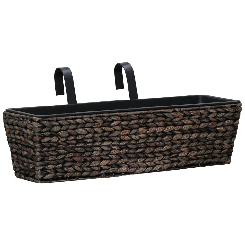 vidaXL Conjunto de jardineras 2 unidades jacinto de agua  Color Marrón,  Marrón oscuro,  Negro y mas