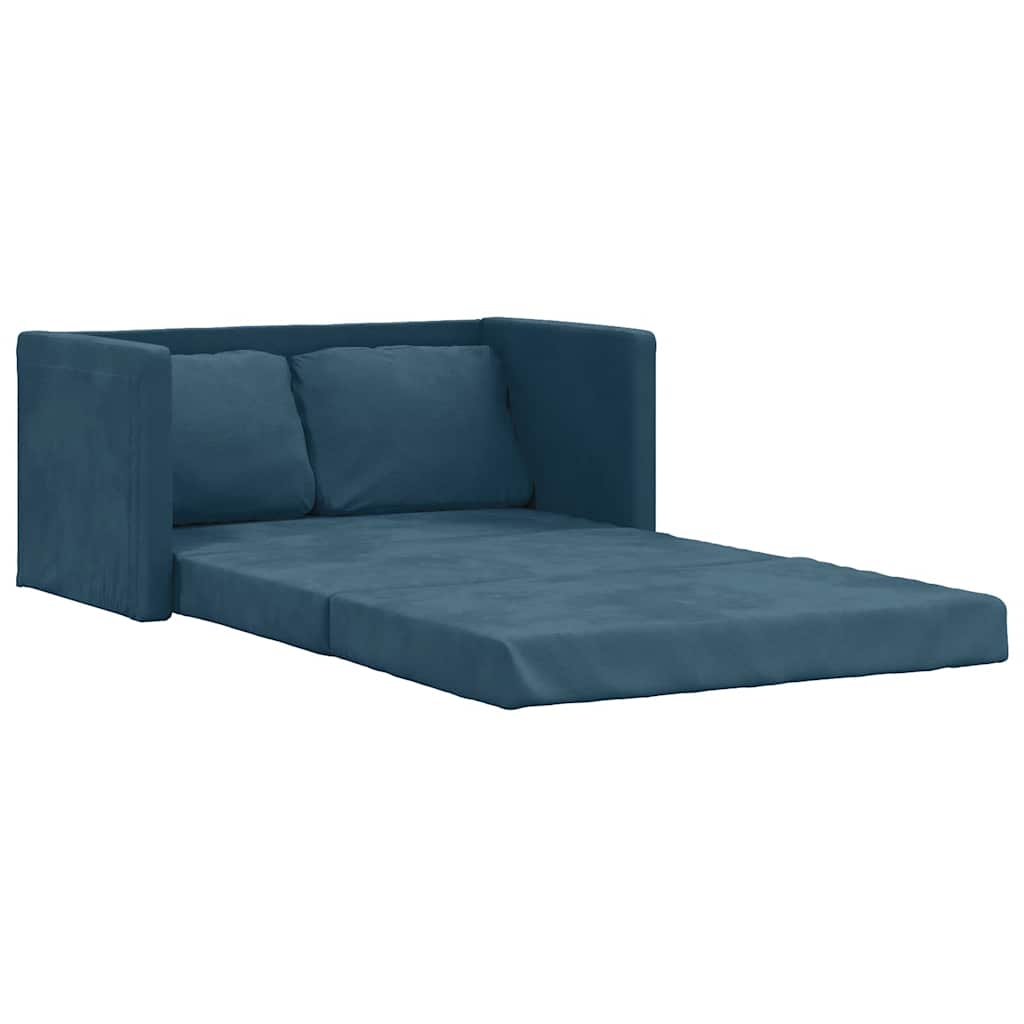 vidaXL Sofá cama de suelo 2 en 1 terciopelo azul 122x204x55 cm