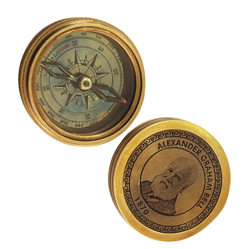 SIGNES GRIMALT Brújula De Colección Alexander Graham Bell Decoración Náutica World Map 1729
