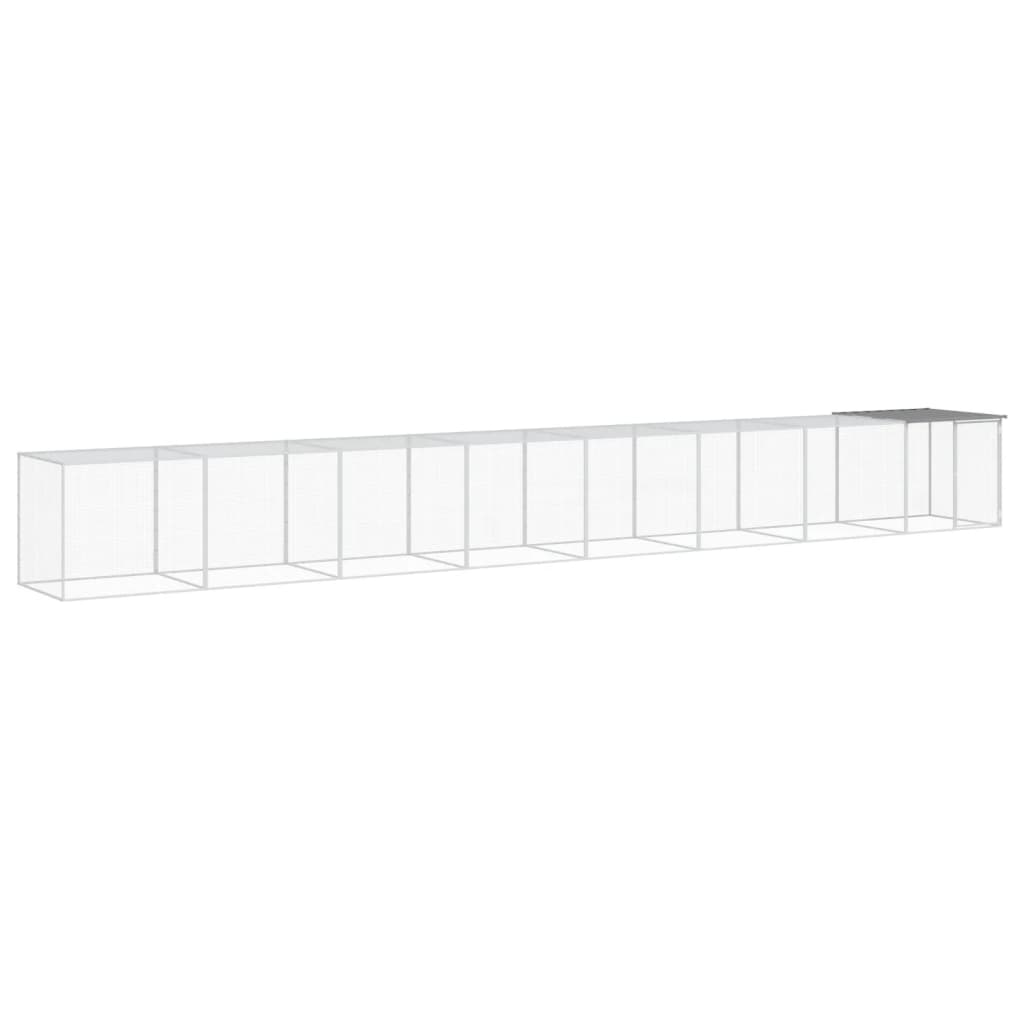 vidaXL Gallinero con techo acero galvanizado  803x98x90 cm