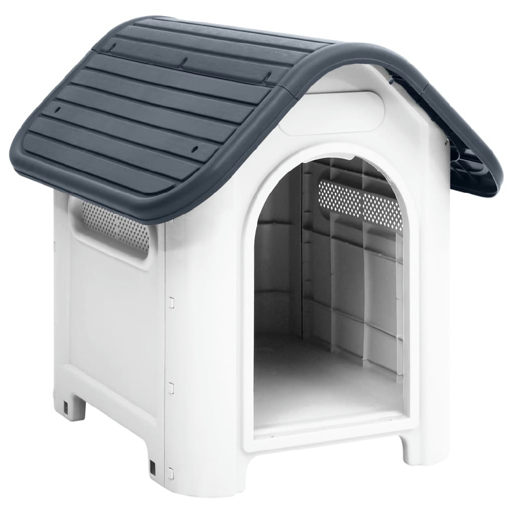 vidaXL CASETA PARA PERROS POLIPROPILENO GRIS 59X75X66 CM