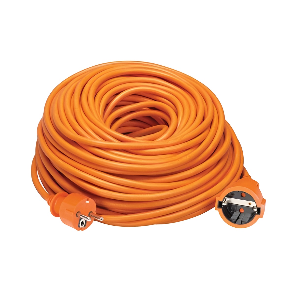 Cable Prolongador Perel - 40 Metros - Naranja - Toma de Tierra Lateral