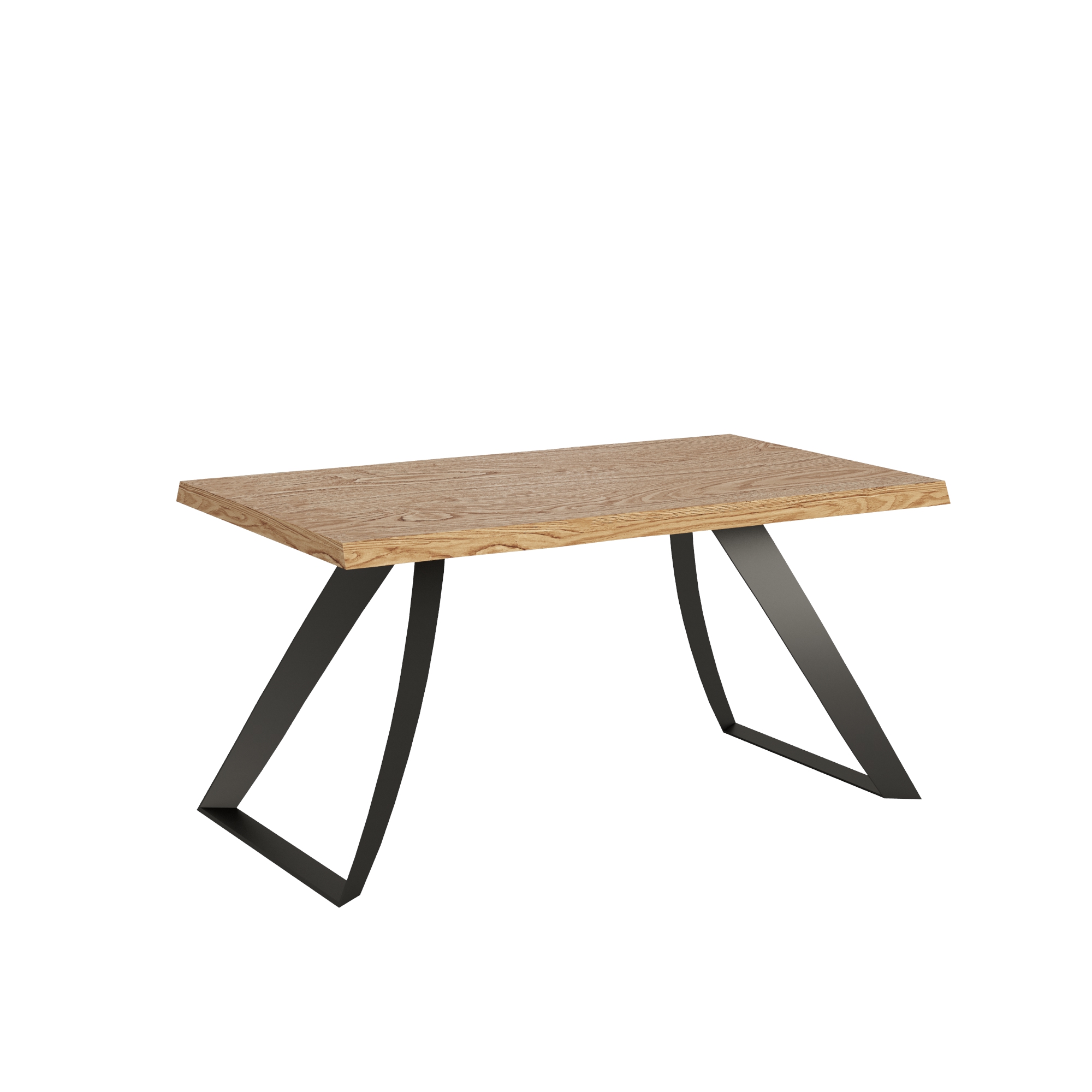 Mesa extensible 90x160/260 cm Tabira roble descortezado patas antracita - Itamoby