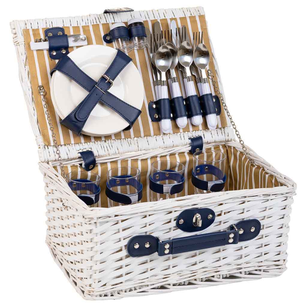 Cesta De Picnic 4 Servicios Marron 28x40x19cm, El mejor complemento para tu hogar