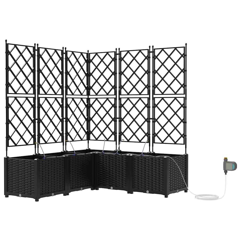 vidaXL Macetero de Jardín 5 pcs Negro Plástico