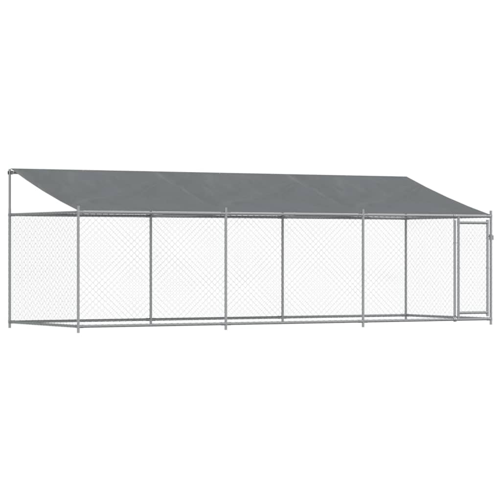 vidaXL Jaula de Perros Techo y Puerta Caseta Perrera Acero Galvanizado Gris Dimensiones 2 x 2 x 2 m,  4 x 2 x 2 m,  6 x 2 x 2 m y mas