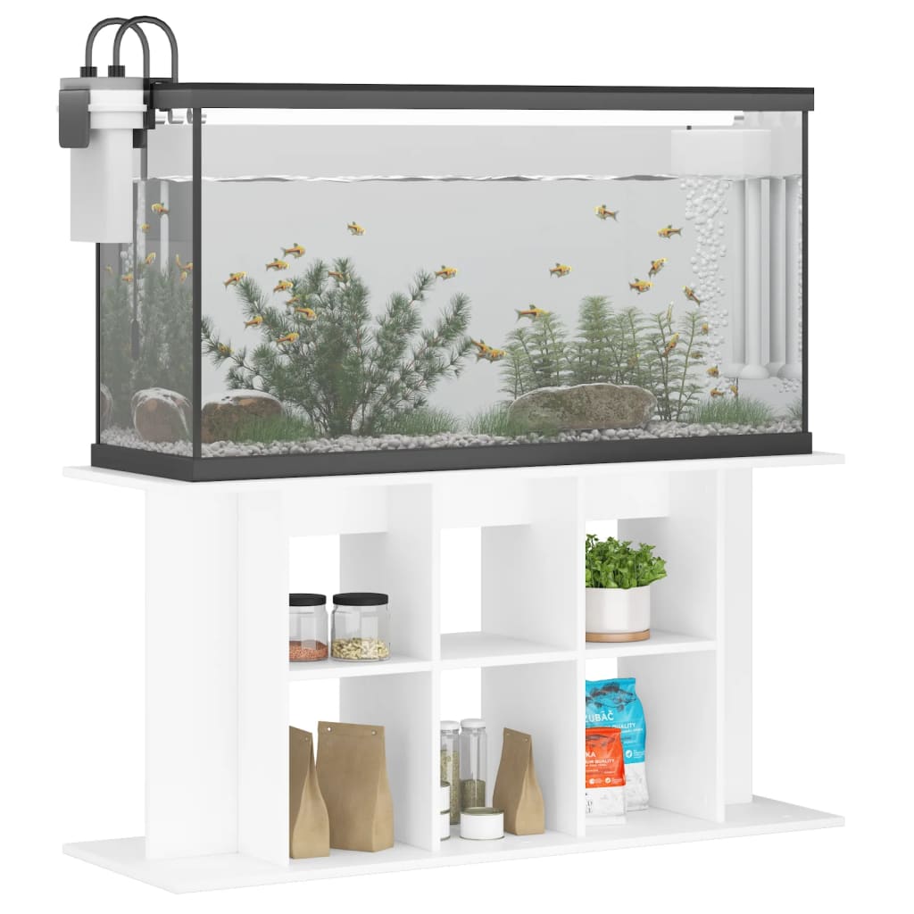 vidaXL Soporte de acuario madera ingeniería 120x40x60 cm Color Blanco brillante,  Gris hormigón,  Roble ahumado y mas