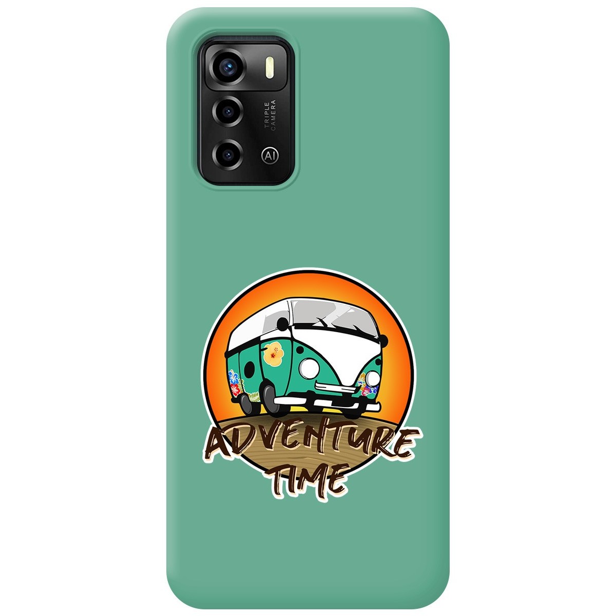 Funda Silicona Líquida Verde para ZTE Blade A72 diseño Adventure Time Dibujos