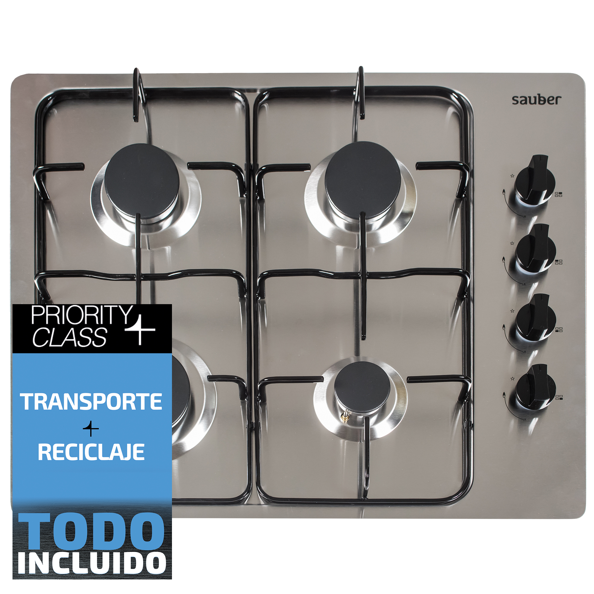 Encimera de gas SAUBER SEGN02 4 zonas coccion ancho 60 cm