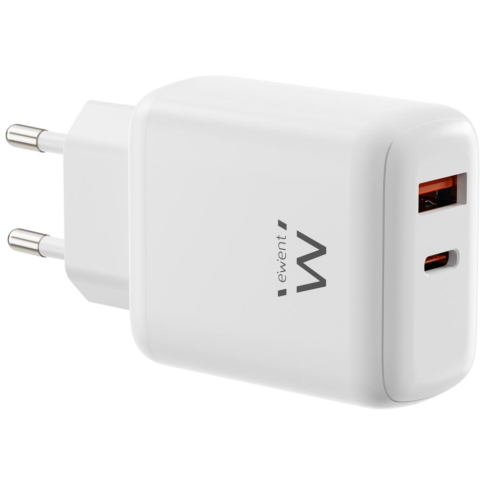 Ewent EW1329 cargador de dispositivo móvil Universal Blanco Corriente alterna Carga rápida Interior